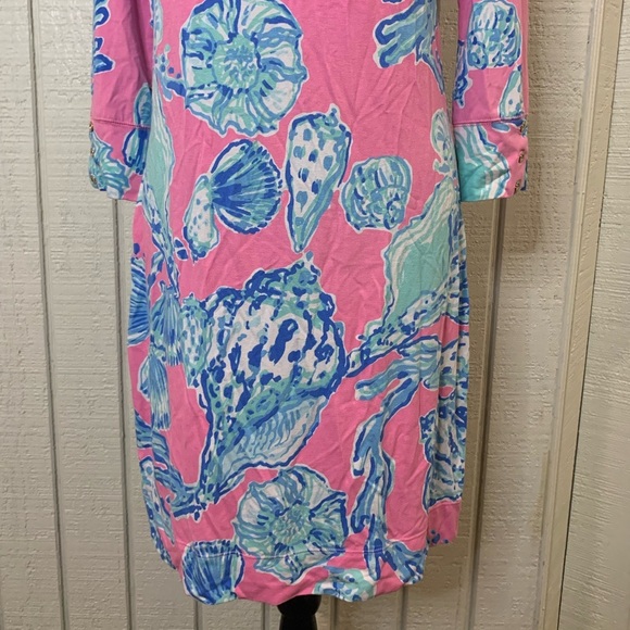 Lilly Pulitzer Sophie dress is pink blue pout barefoot princess, size small. - Picture 2 of 6